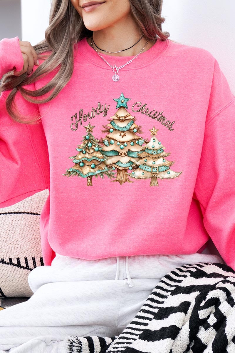 UL180-E3185 Howdy Christmas Graphic Sweatshirt $20