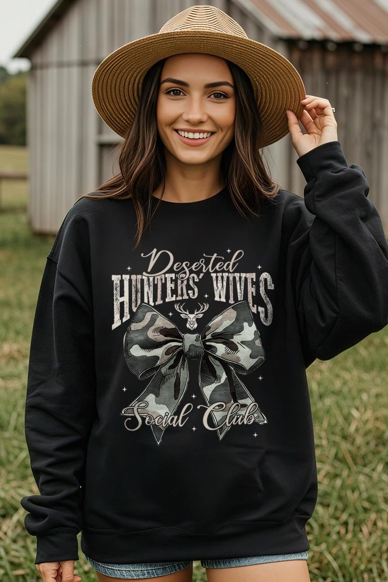 UL180P-E3193 Huntersu2019 Wives Social Club Graphic Plus Sweatshirt $25