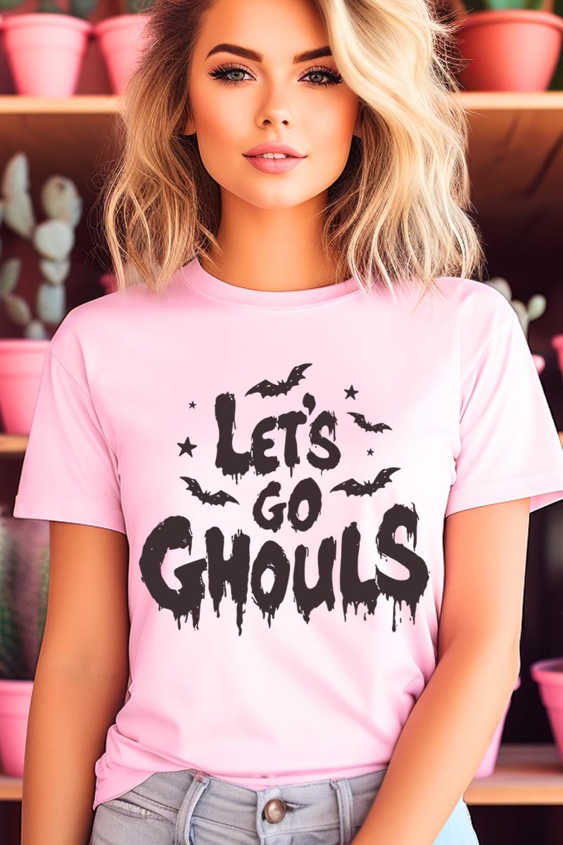 US3001-E3159 Letu2019s Go Ghouls Graphic Tee $12.5