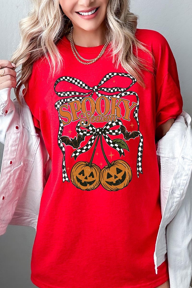 5000-E3085 Pumpkin Cherries Graphic Heavy Cotton Tee $9