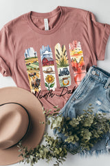 US3001-E3061ND North Dakota State Brushstroke Graphic Tee $12.5