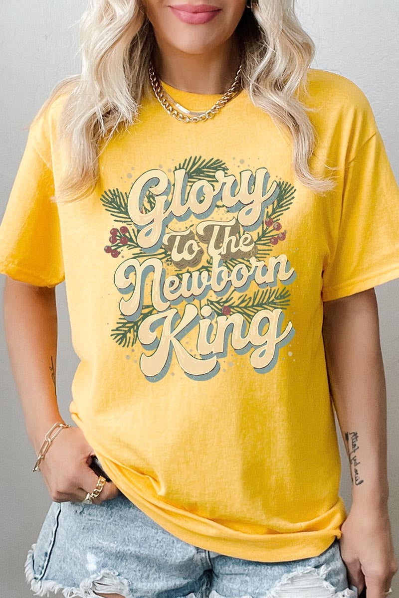 5000-E3220 Glory to the Newborn King Graphic Heavy Cotton Tee $9