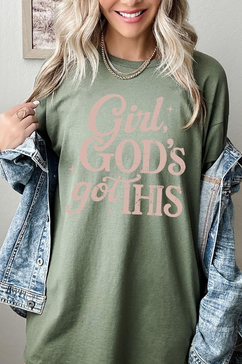 5000P-E3102 Girl, Godu2019s Got This Graphic Plus Heavy Cotton Tee $12.75