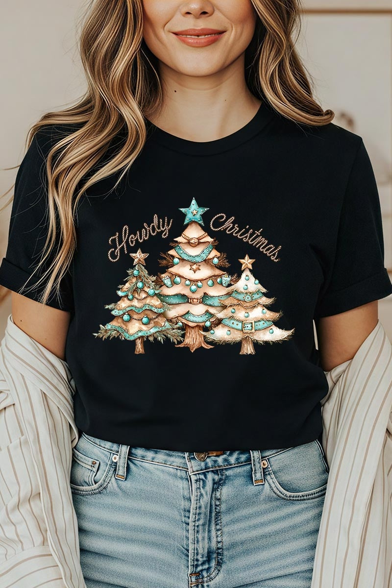 US3001-E3185 Howdy Christmas Graphic Tee $12.5