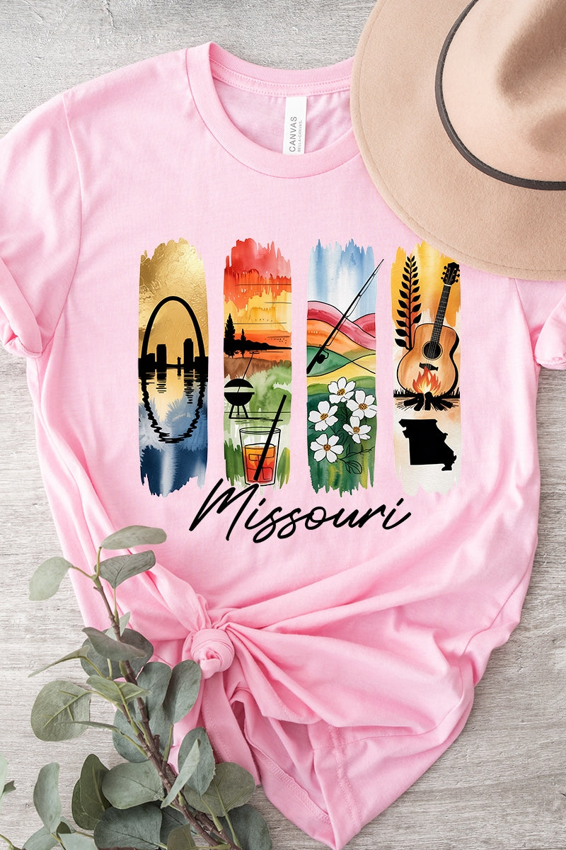 US3001P-E3061MO Missouri State Brushstroke Graphic Plus Tee $16