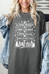 5000P-E3189 Ski Lodge Signs Graphic Plus Heavy Cotton Tee $12.75