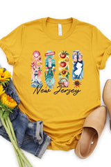 US3001P-E3061NJ New Jersey State Brushstroke Graphic Plus Tee $16