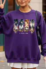 UL180P-E3204 Savior Is Born Nativity Graphic Plus Sweatshirt $25