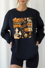 UL240P-E3084 Halloween collage Graphic Plus Long Sleeve Tee $17