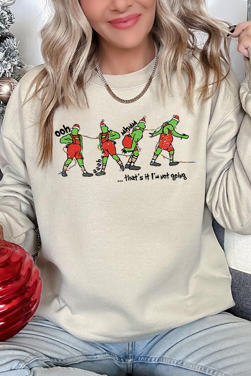 UL180P-E3203 Grinch Dance Funny Christmas Graphic Plus Sweatshirt $25