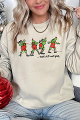 UL180P-E3203 Grinch Dance Funny Christmas Graphic Plus Sweatshirt $25