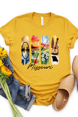 US3001-E3061MO Missouri State Brushstroke Graphic Tee $12.5