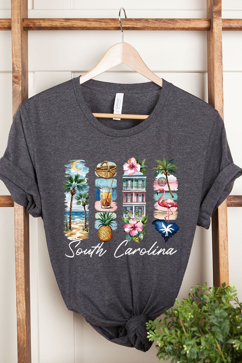 US3001-E3061SC South Carolina State Brushstroke Graphic Tee $12.5