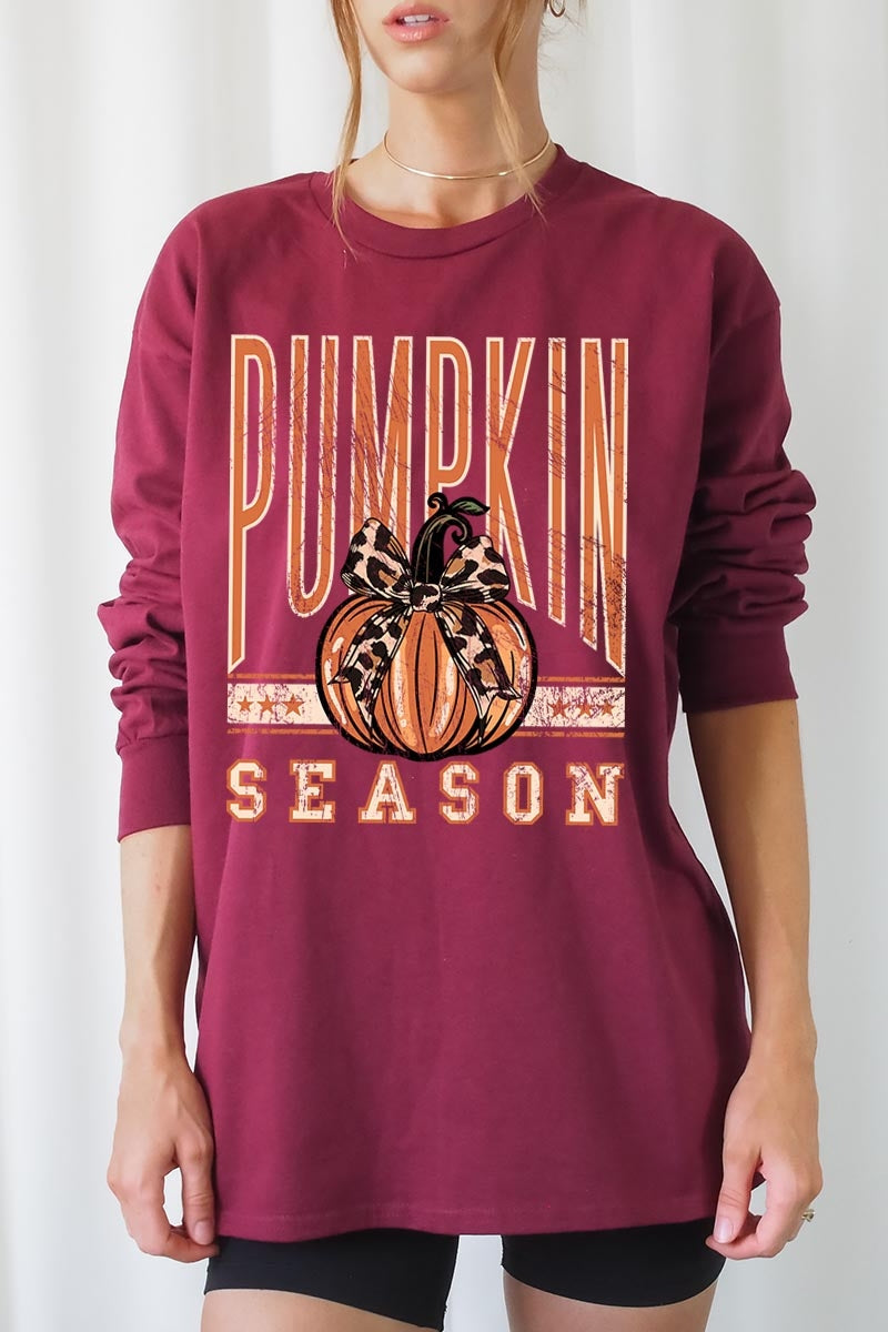 UL240P-E3145 Pumpkin Season Graphic Plus Long Sleeve Tee $17