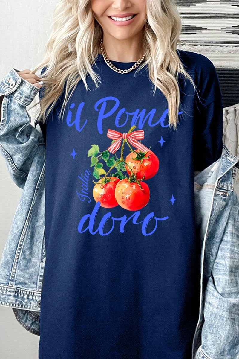 5000-E3070 Il Pomodoro Tomato Art Graphic Heavy Cotton Tee $9