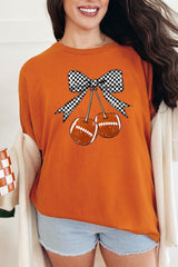 5000P-E3055 Football Cherries Graphic Plus Heavy Cotton Tee $12.75