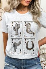 US3001P-E3094 Western Cowgirl Card Graphic Plus Tee $16