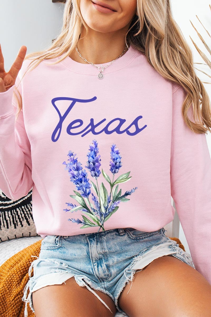 UL180P-E3060 Texas Bluebonnet Graphic Plus Sweatshirt $25