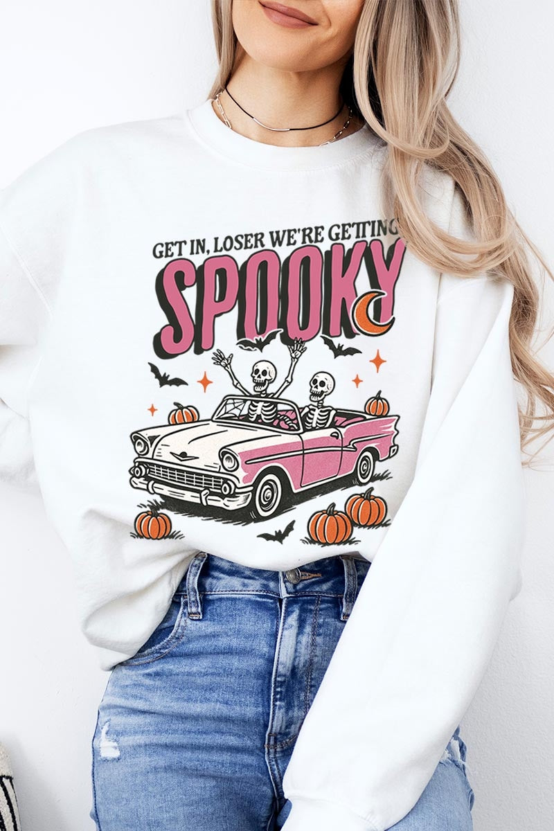 UL180-E3142 Spooky Skeleton Graphic Sweatshirt $20