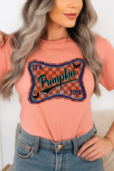 US3001-E3144 Itu2019s pumpkin time Graphic Tee $12.5