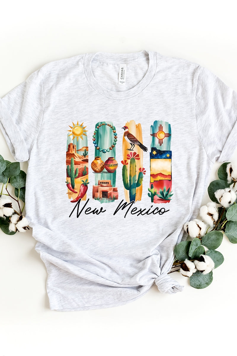 US3001-E3061NM New Mexico State Brushstroke Graphic Tee $12.5