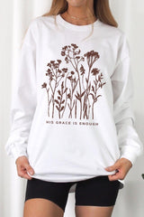 UL240P-E3146 Christian Wildflower Graphic Plus Long Sleeve Tee $17