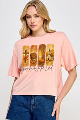 CTS-E3169 Give Thanks To The Lord Graphic Relaxed Crop Top $11