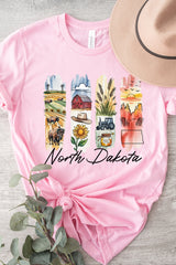 US3001-E3061ND North Dakota State Brushstroke Graphic Tee $12.5