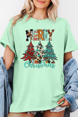 5000P-E3200 Merry Christmas Trees Graphic Plus Heavy Cotton Tee $12.75
