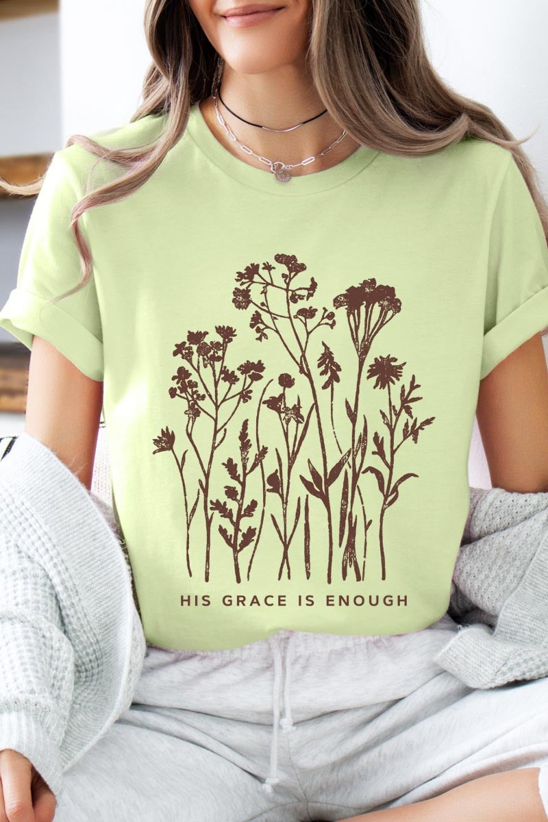 US3001P-E3146 Christian Wildflower Graphic Plus Tee $16