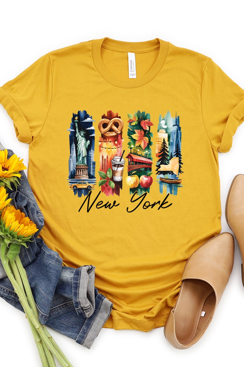 US3001P-E3061NY New York State Brushstroke Graphic Plus Tee $16