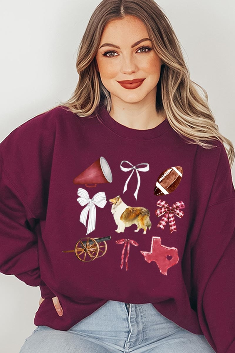 UL180P-E3079 Texas Football Graphic Plus Sweatshirt $25
