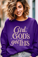 UL180-E3102 Girl, Godu2019s Got This Graphic Sweatshirt $20