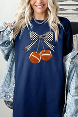 5000P-E3055 Football Cherries Graphic Plus Heavy Cotton Tee $12.75