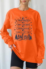 UL240P-E3189 Ski Lodge Signs Graphic Plus Long Sleeve Tee $17