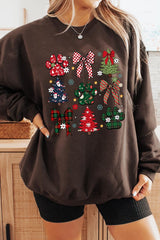 UL180-E3195 Christmas Bow Paw Graphic Sweatshirt $20