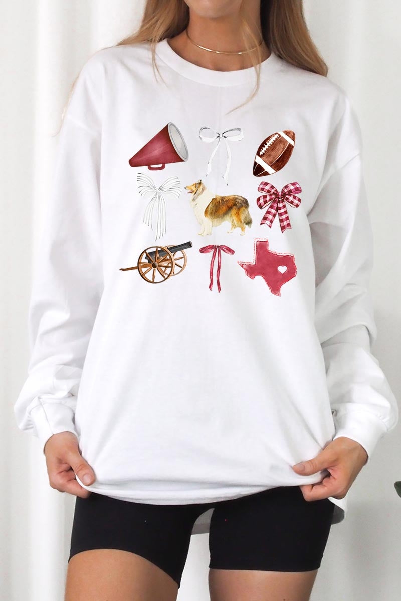 UL240P-E3079 Texas Football Graphic Plus Long Sleeve Tee $17