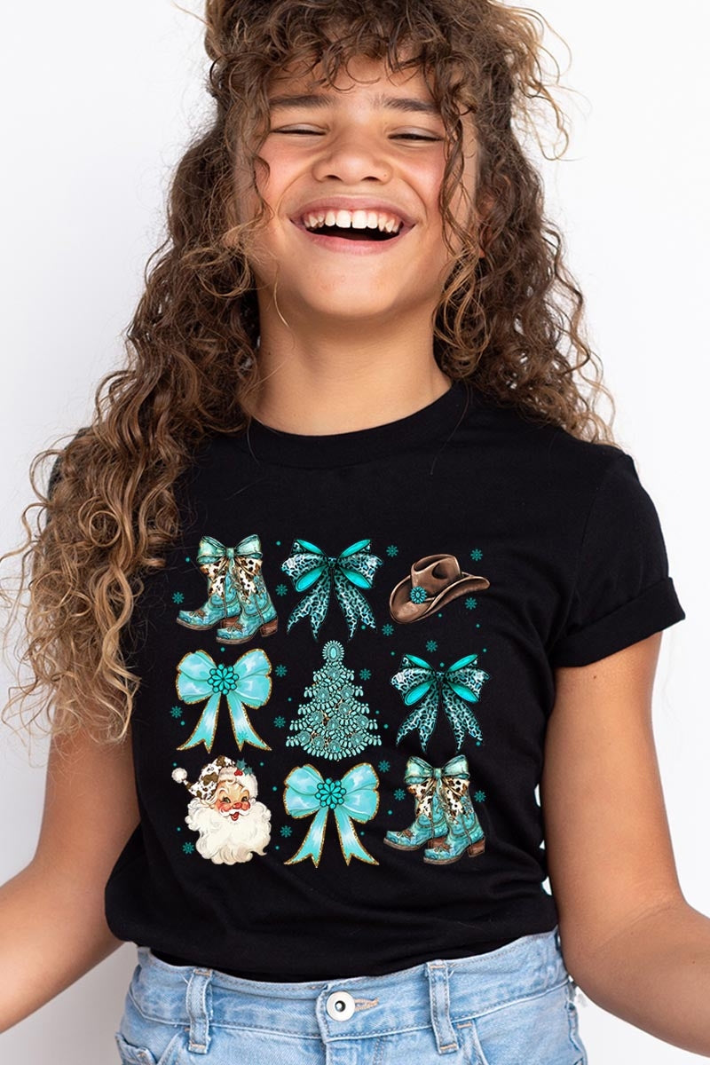 US3001Y-E3180Z Western Christmas Kids Graphic Tee $11