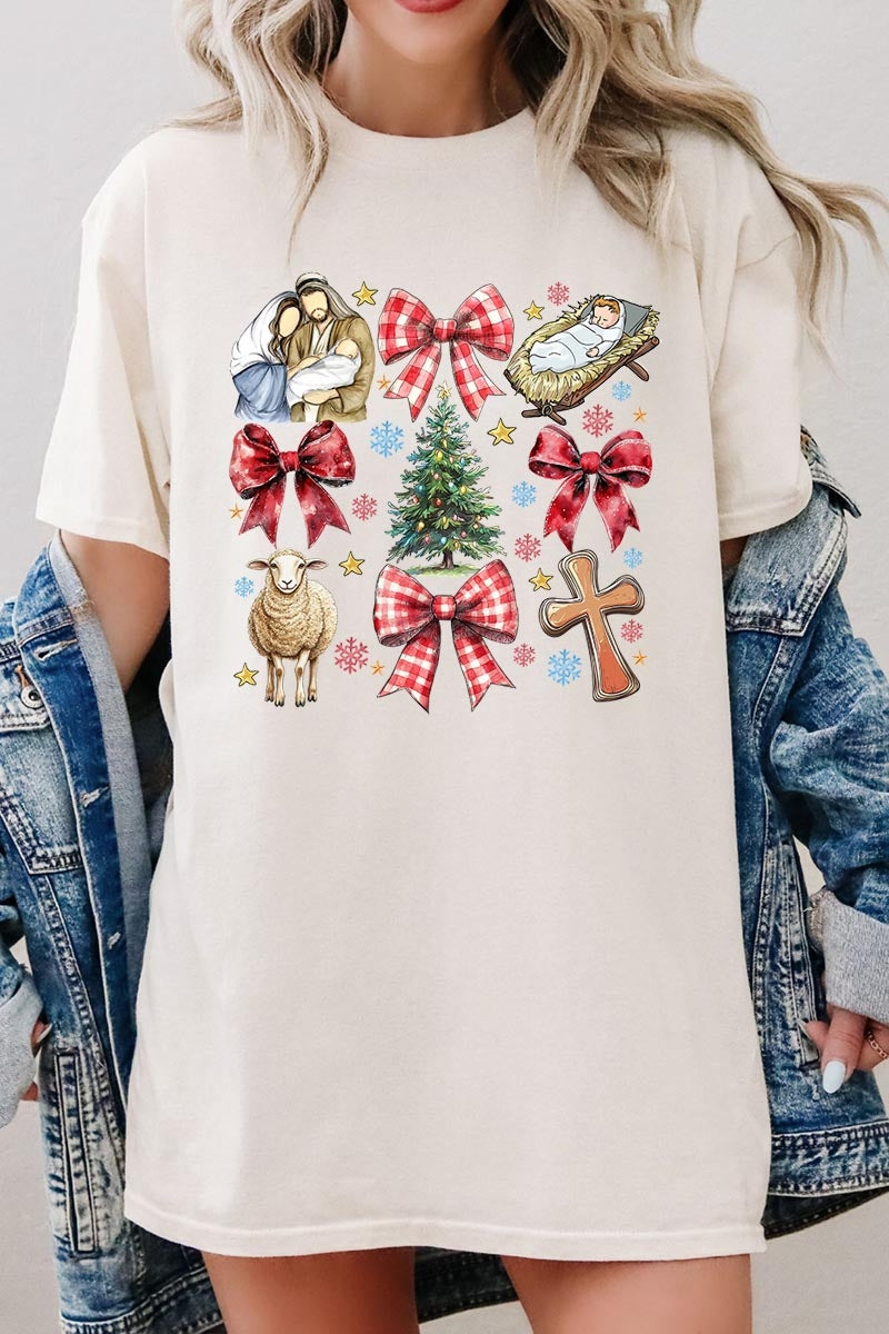 5000-E3219 Nativity Scene Christmas Graphic Heavy Cotton Tee $9