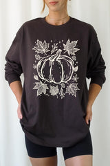UL240P-E3162 Fall Pumpkin Graphic Plus Long Sleeve Tee $17