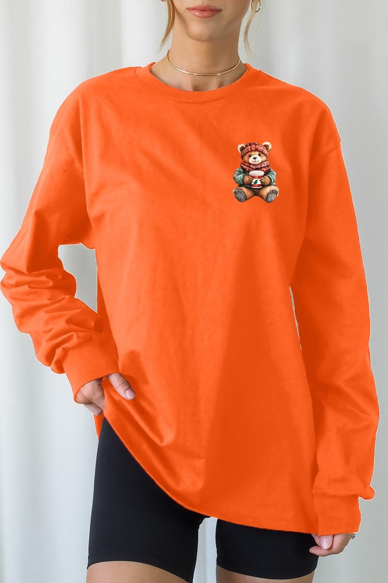 UL240-E3175 Christmas bear Graphic Long Sleeve Tee $13.75