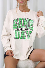 UL240P-E3128 Green Gingham Game Day Plus Long Sleeve Tee $17