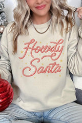 UL180P-E3199 Howdy Santa Graphic Plus Sweatshirt $25
