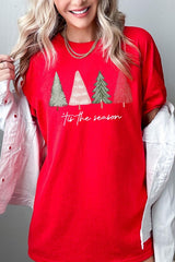 5000P-E3218 Rustic Christmas Trees Graphic Plus Heavy Cotton Tee $12.75