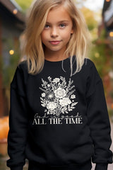 UL180B-E3116Z God Is Good Floral Kids Graphic Sweatshirt $20
