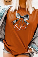 US3001-E3055 Football Cherries Graphic Tee $12.5