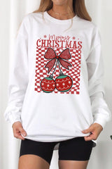 UL240P-E3196 Cherry Ornament Christmas Graphic Plus Long Sleeve Tee $17