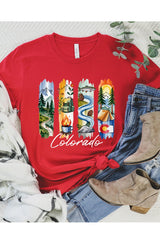 US3001P-E3061CO Colorado State Brushstroke Graphic Plus Tee $16