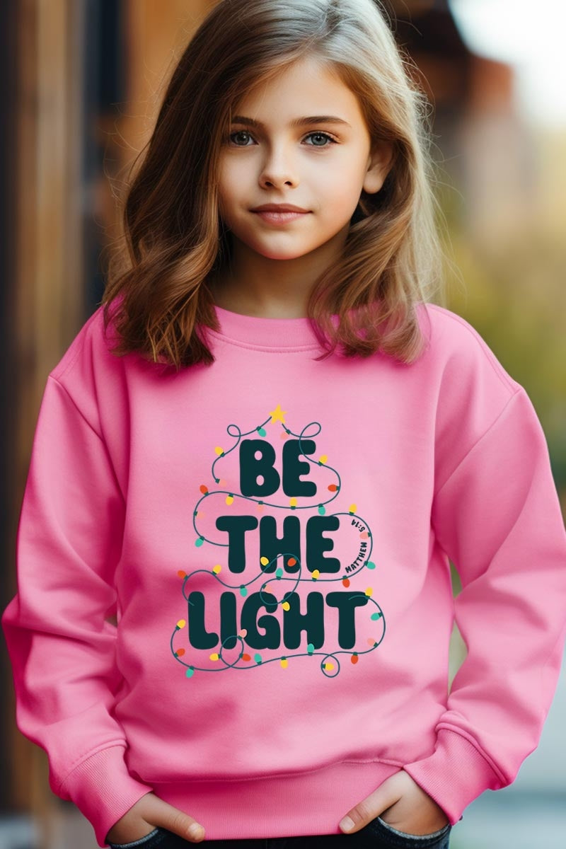 UL180B-E3202Z Be the Light Christmas Kids Graphic Sweatshirt $20