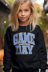 UL180B-E3130Z Blue Gingham Game Day Kids Graphic Sweatshirt $20
